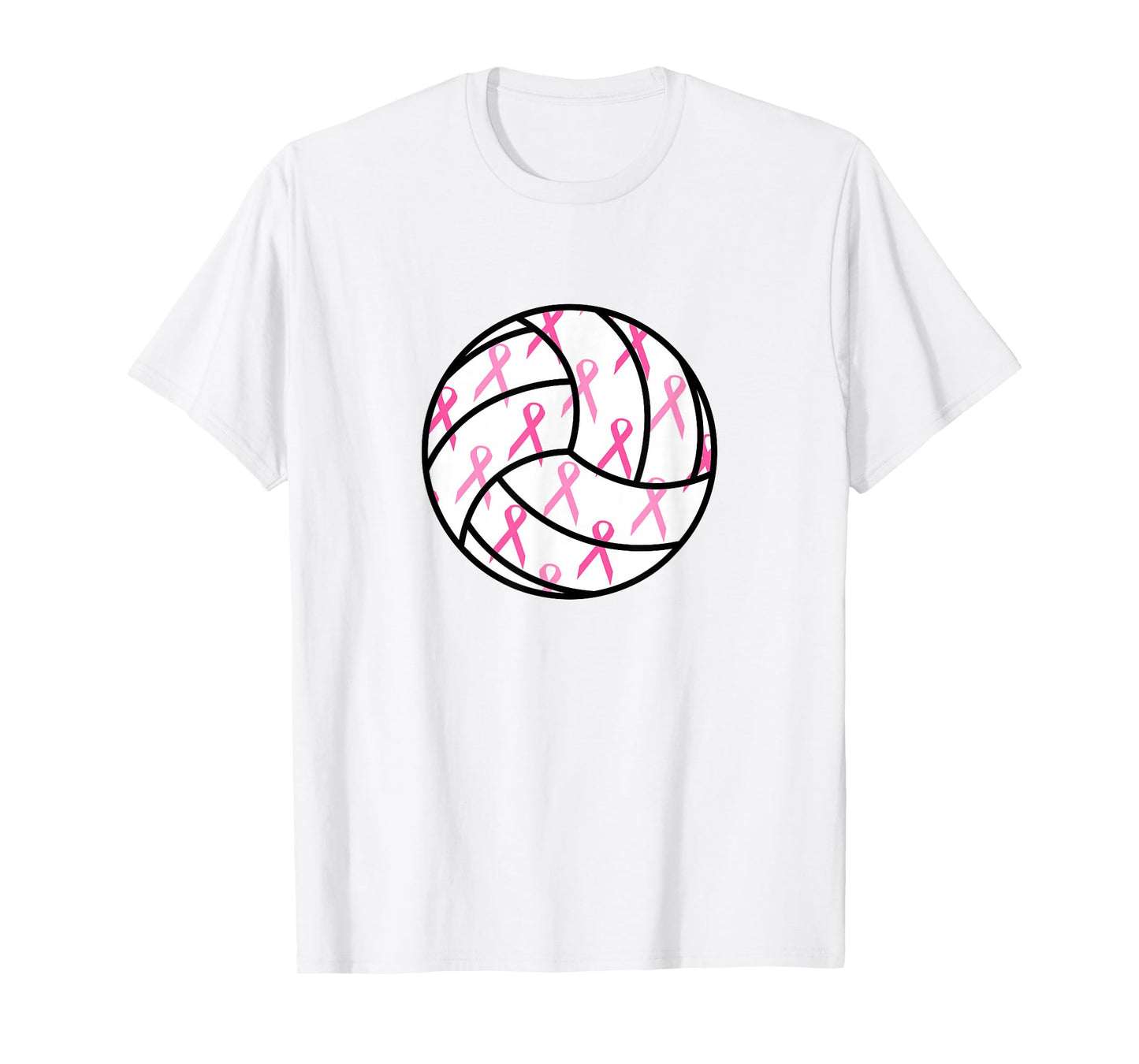 Volleyball Breast Cancer Awareness Pink Ribbon Teens Women T-Shirt