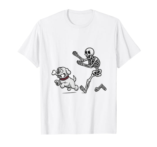 Cute Dog with Bone Halloween Humor T-Shirt