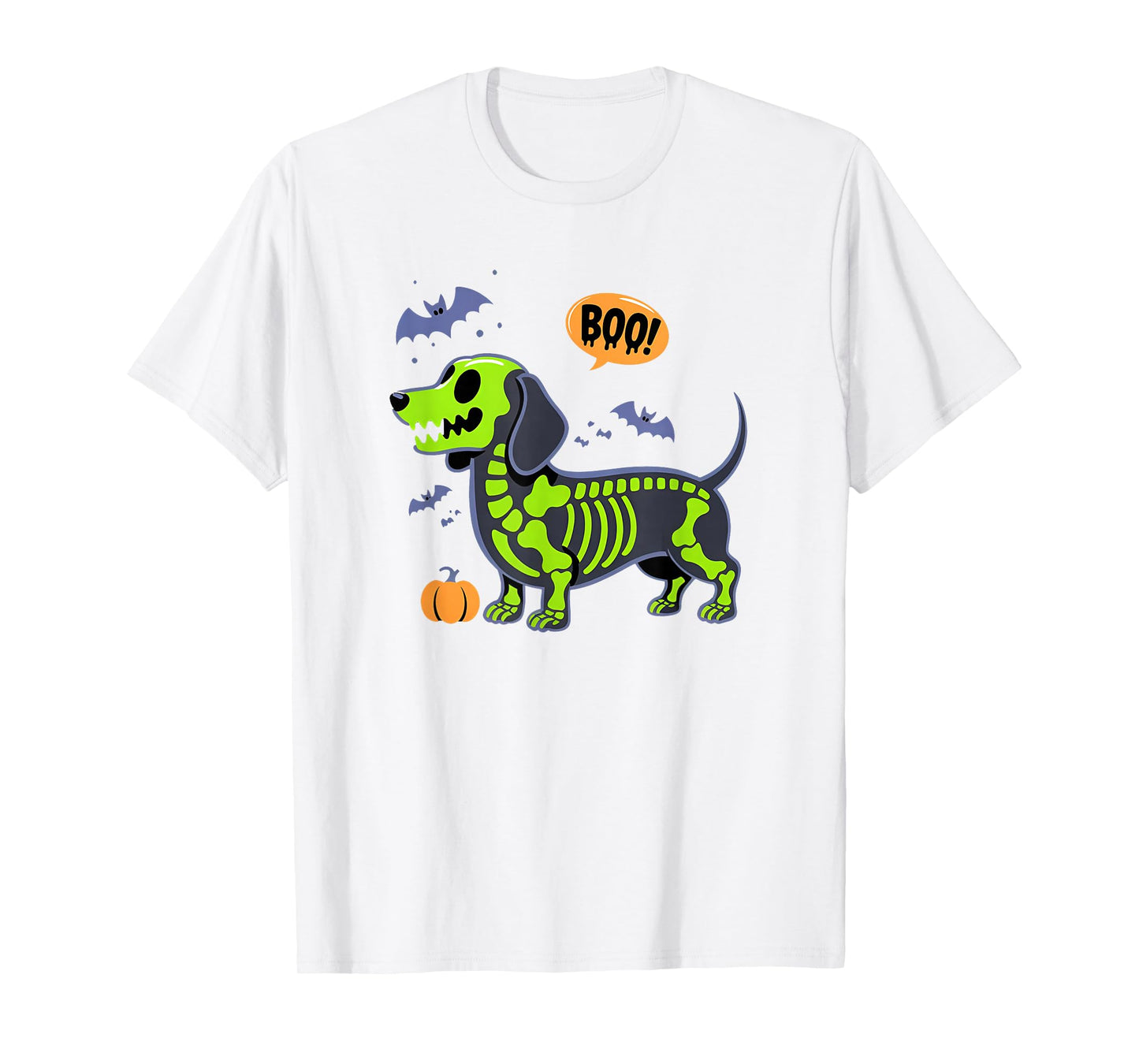 Funny Dachshund Halloween Wiener Dog Cute Doxie Skeleton Boo T-Shirt