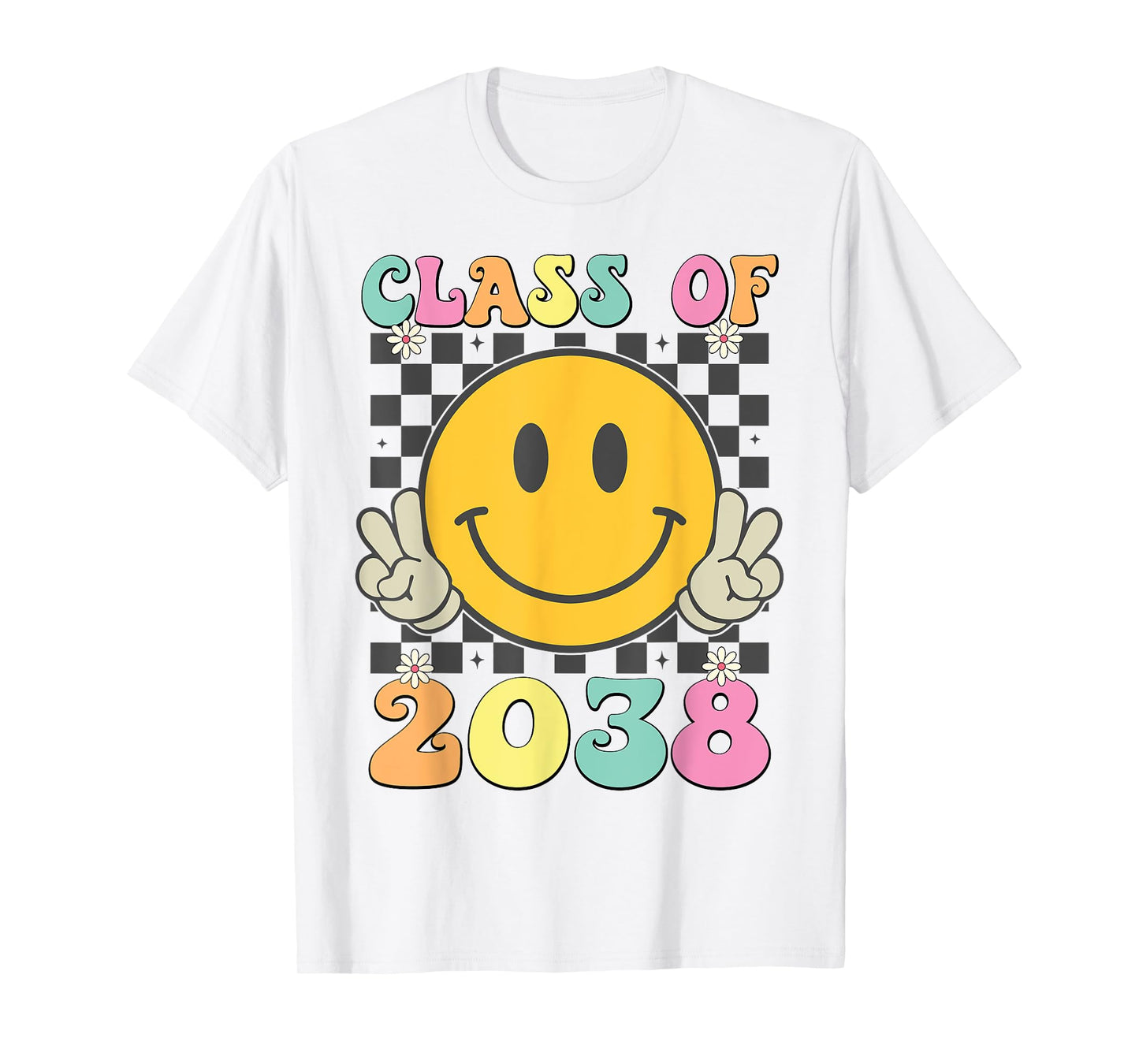 Retro Class of 2038 Grow With Me Back to School Kindergarten T-Shirt