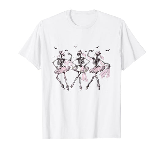 Dancing Skeleton Halloween Skeleton Ballerina Ballet Dancing T-Shirt