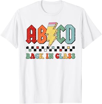 Back In Class ABCD Pencil Leopard Back To School Teachers T-Shirt