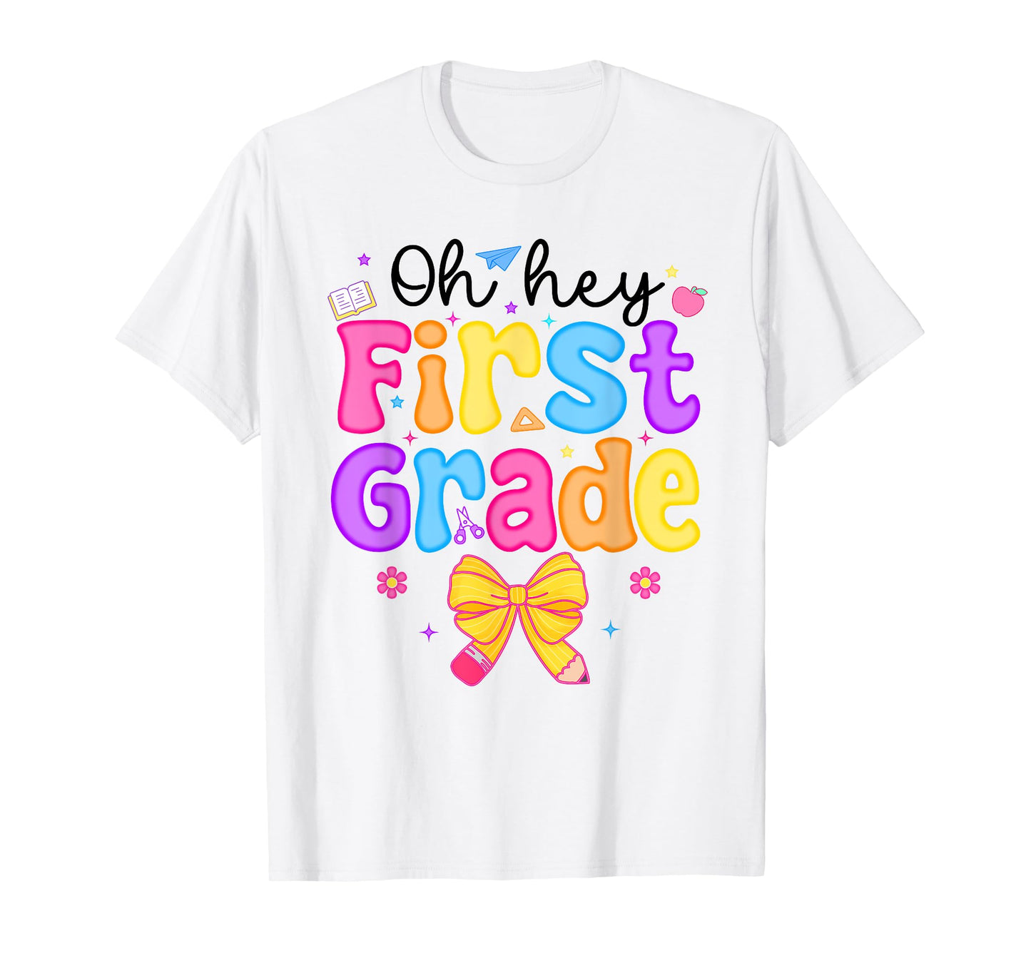 Oh Hey First Grade Coquette Bow Teacher Kids Team 1st Grade T-Shirt