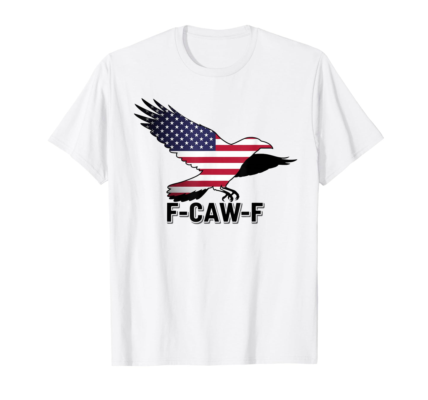 Funny F-Caw-F Crow FCAWF Patriotic Bird USA Flag T-Shirt