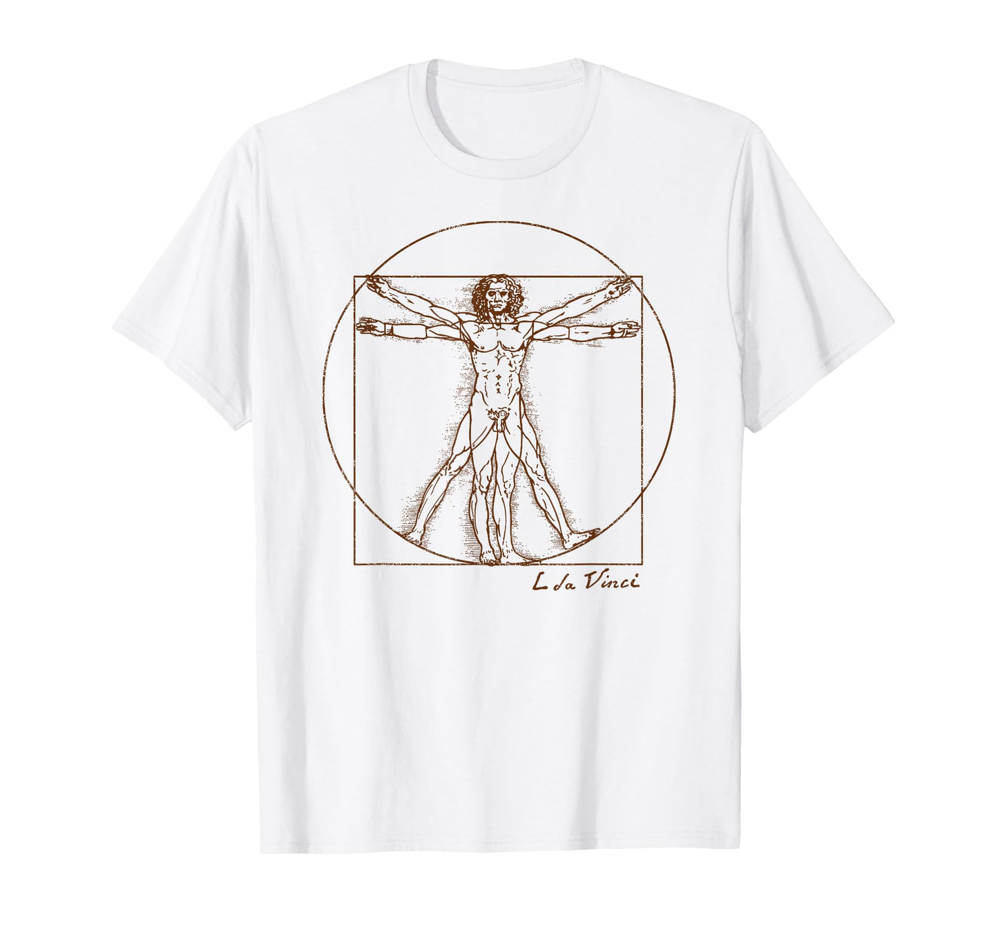 Vintage Vitruvian Man Leonardo da Vinci Womens Art Souvenir T-Shirt