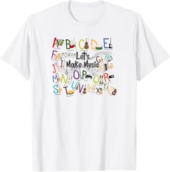 Cute Alphabet Design For Music Teacher Men Women Teacher T-Shirt