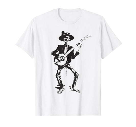 Banjo Dancing Skeleton Bluegrass Music Festival T-Shirt