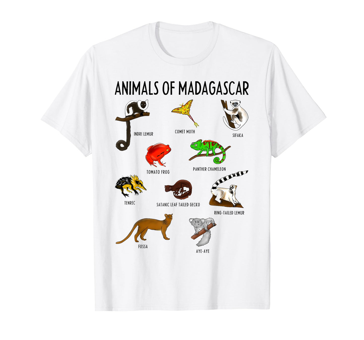 Wild Animals Educational Design for Kids Youth Teen Girl Boy T-Shirt
