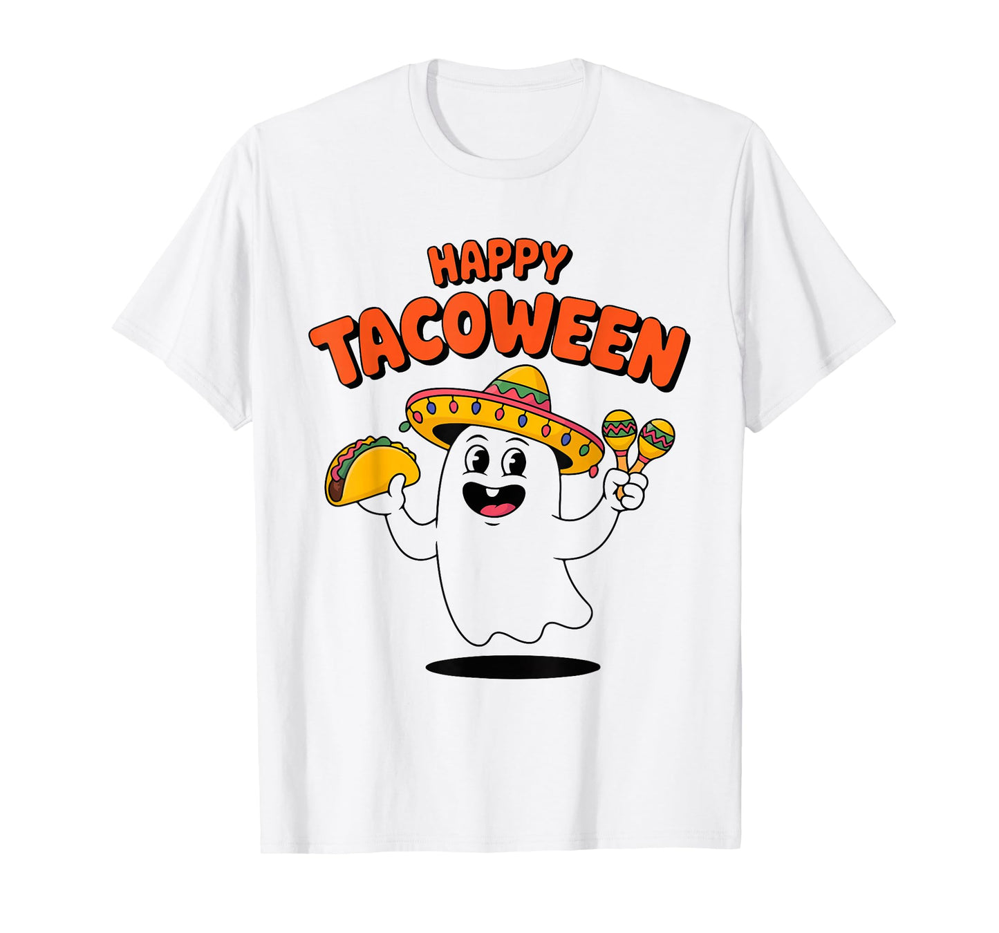 Happy Tacoween Funny Ghost Taco Halloween Costume T-Shirt
