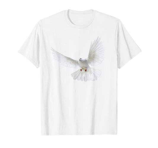 Beautiful Flying Peaceful White Dove Photo Silhouette T-Shirt