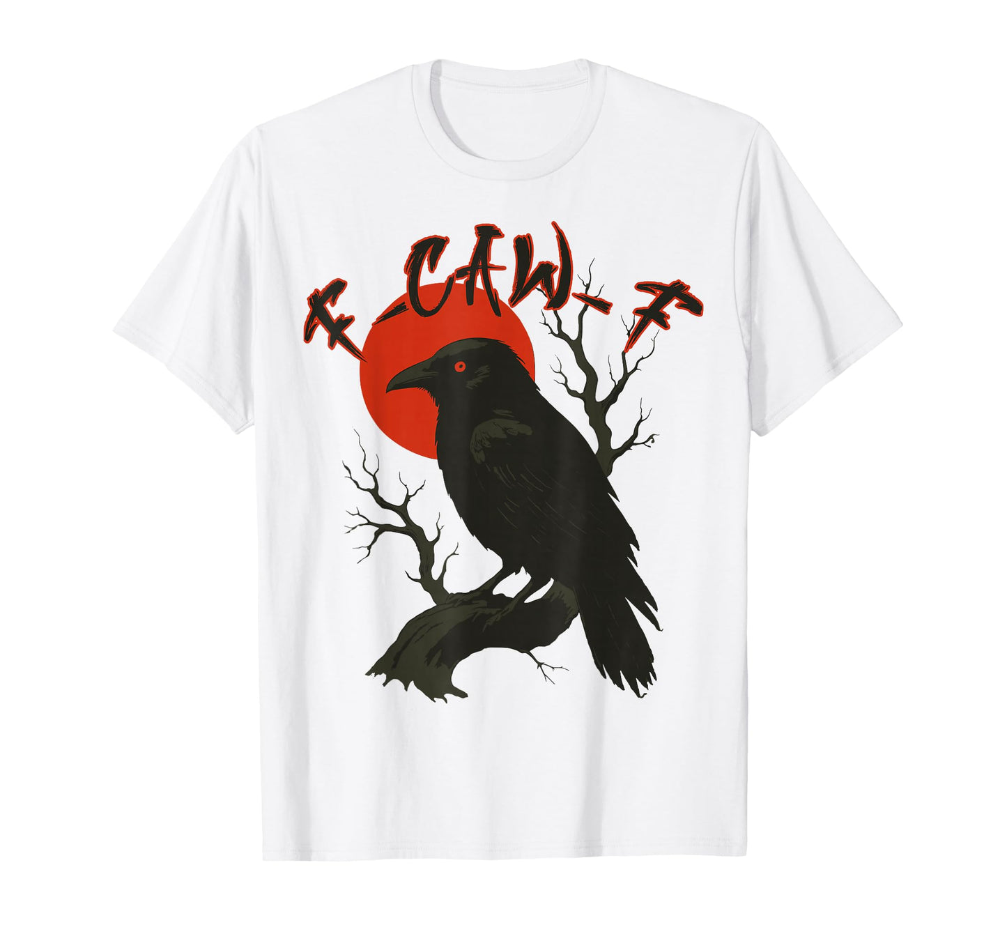 Funny F Caw F Raven Bird Retro Graphic F-CAW-F Crow Pun T-Shirt