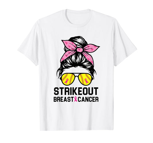Strike Out Breast Cancer Awareness Softball Mom Women T-Shirt