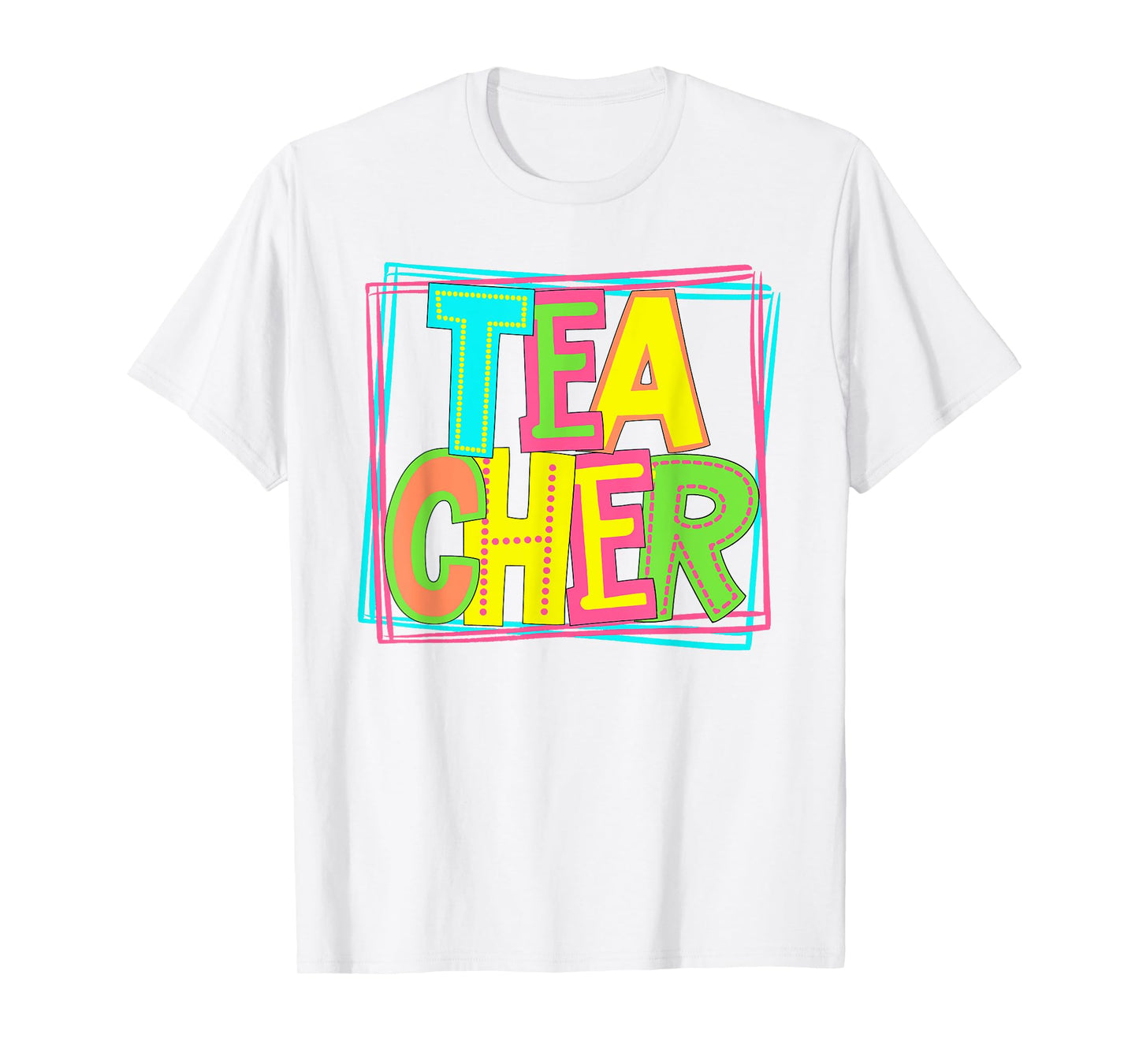 Neon Retro Teacher Cute Teacher Team New Teacher Back to Sch T-Shirt