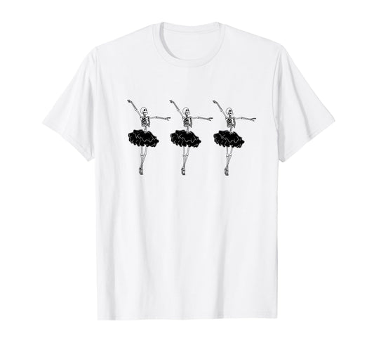 Ballerina Skeletons Funny Spooky Ballet Dance T-Shirt