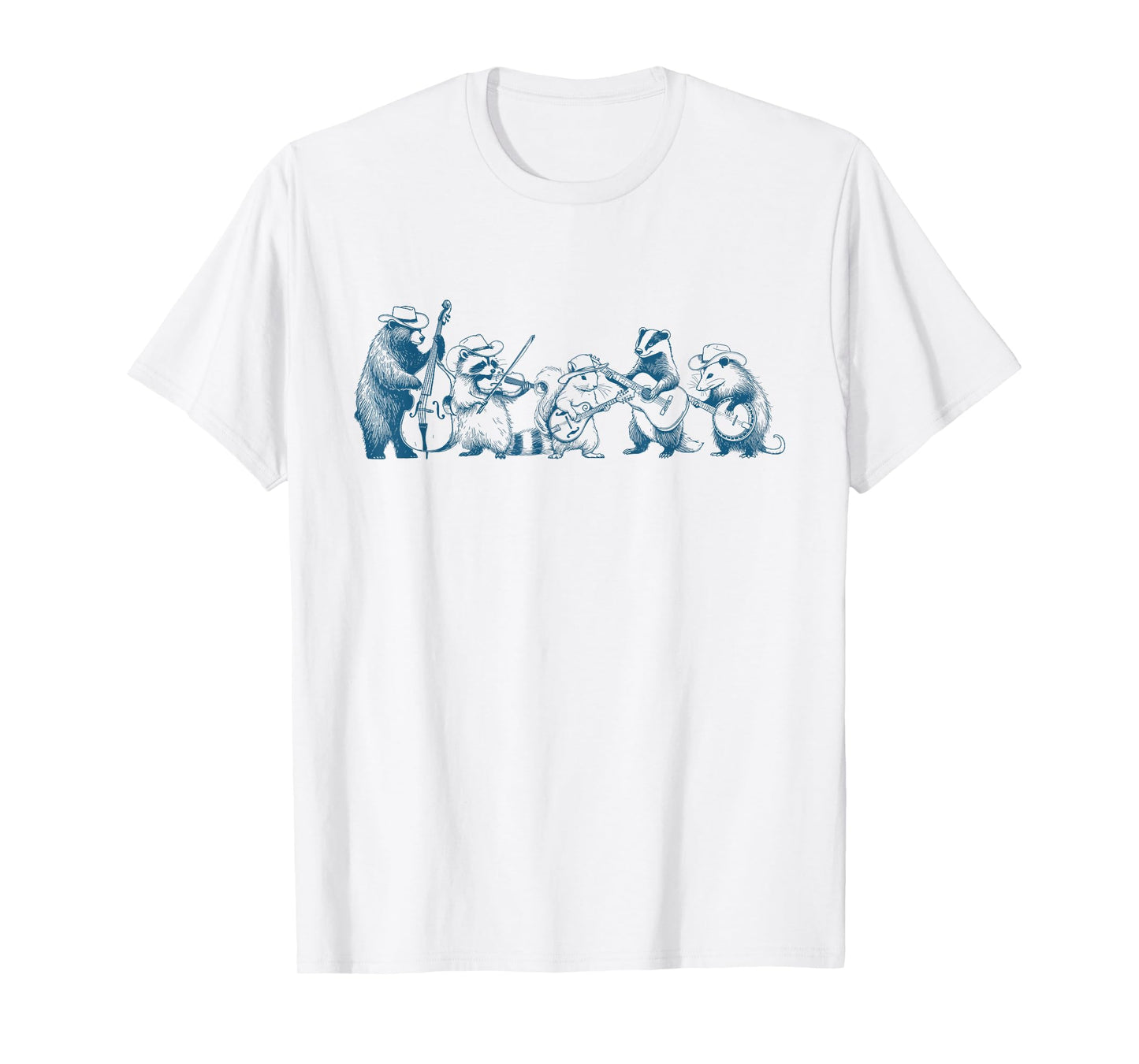 Funny Forest Animals Playing Instruments Vintage Cute Animal T-Shirt
