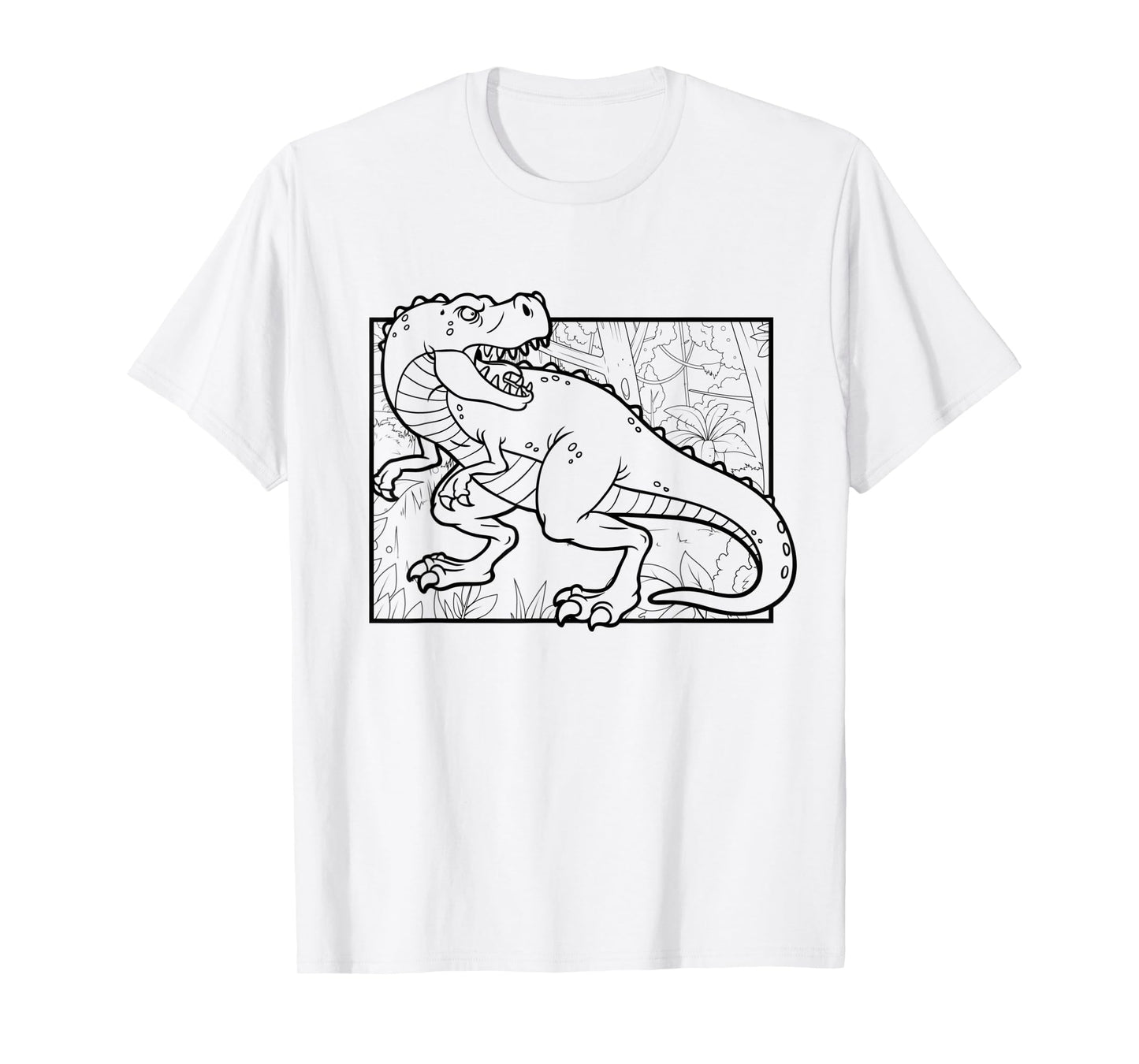 Dino Motif For Coloring And Painting For Artists Children T-Shirt