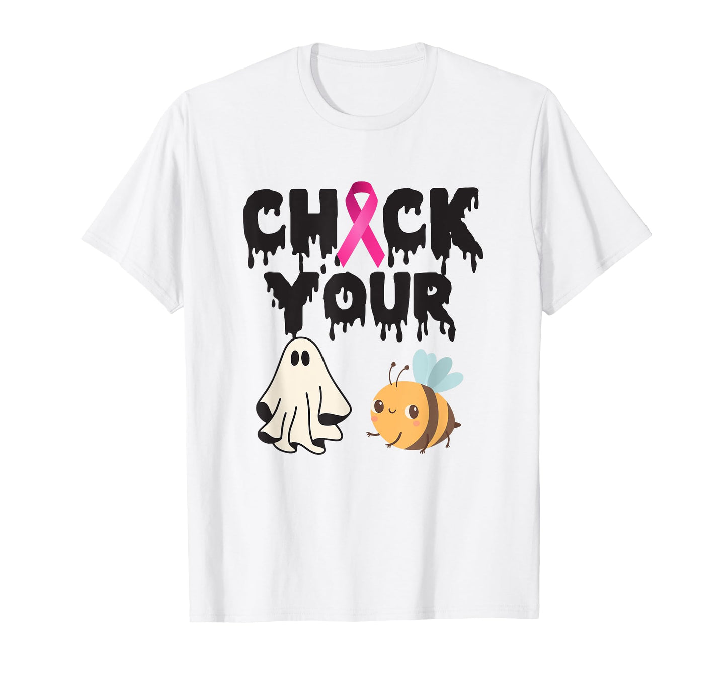 Check Your Boo Bees Breast Cancer Awareness Boobs Warrior T-Shirt