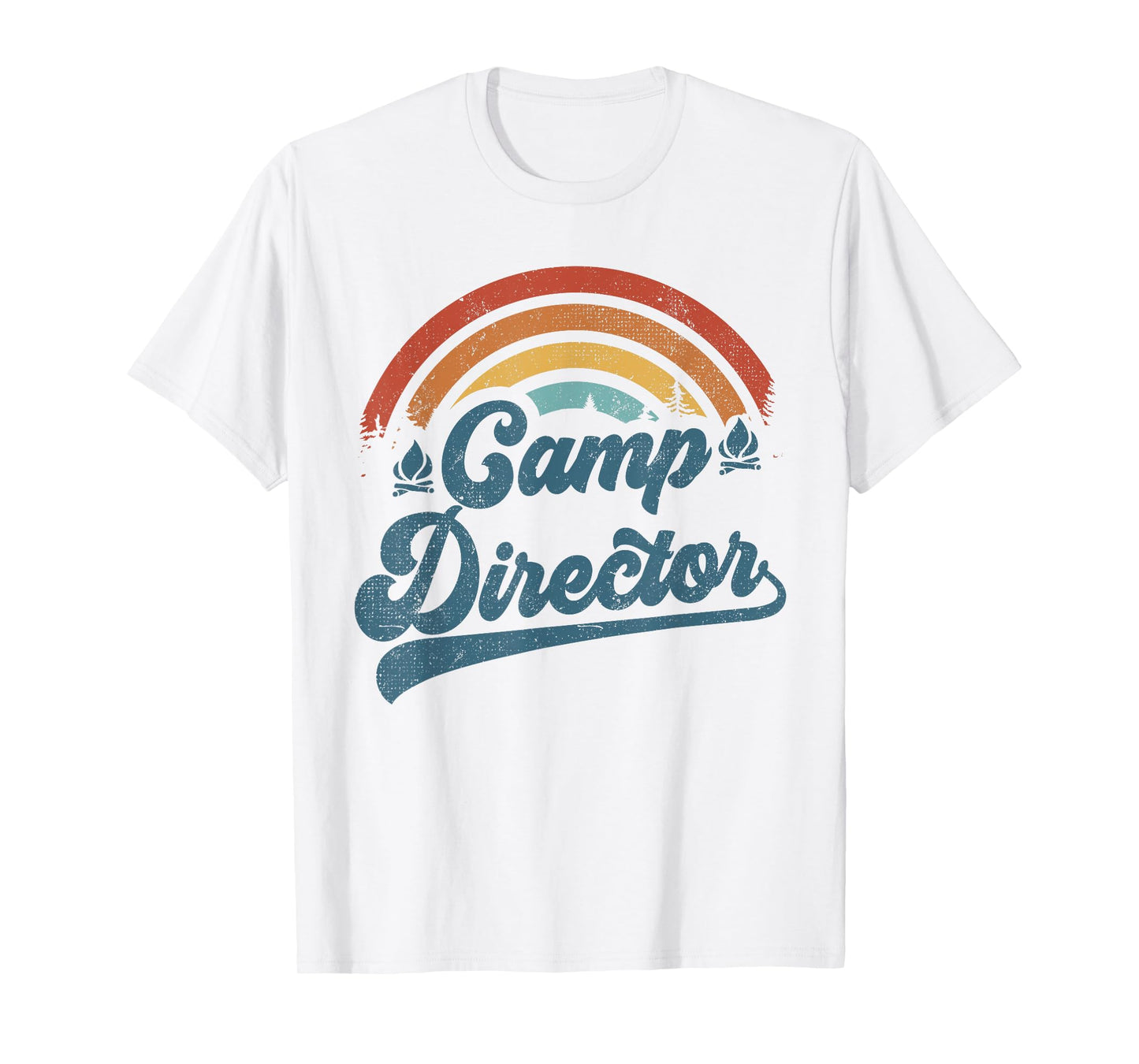 Summer Camp Director Staff Groovy Rainbow Camp Counselor T-Shirt