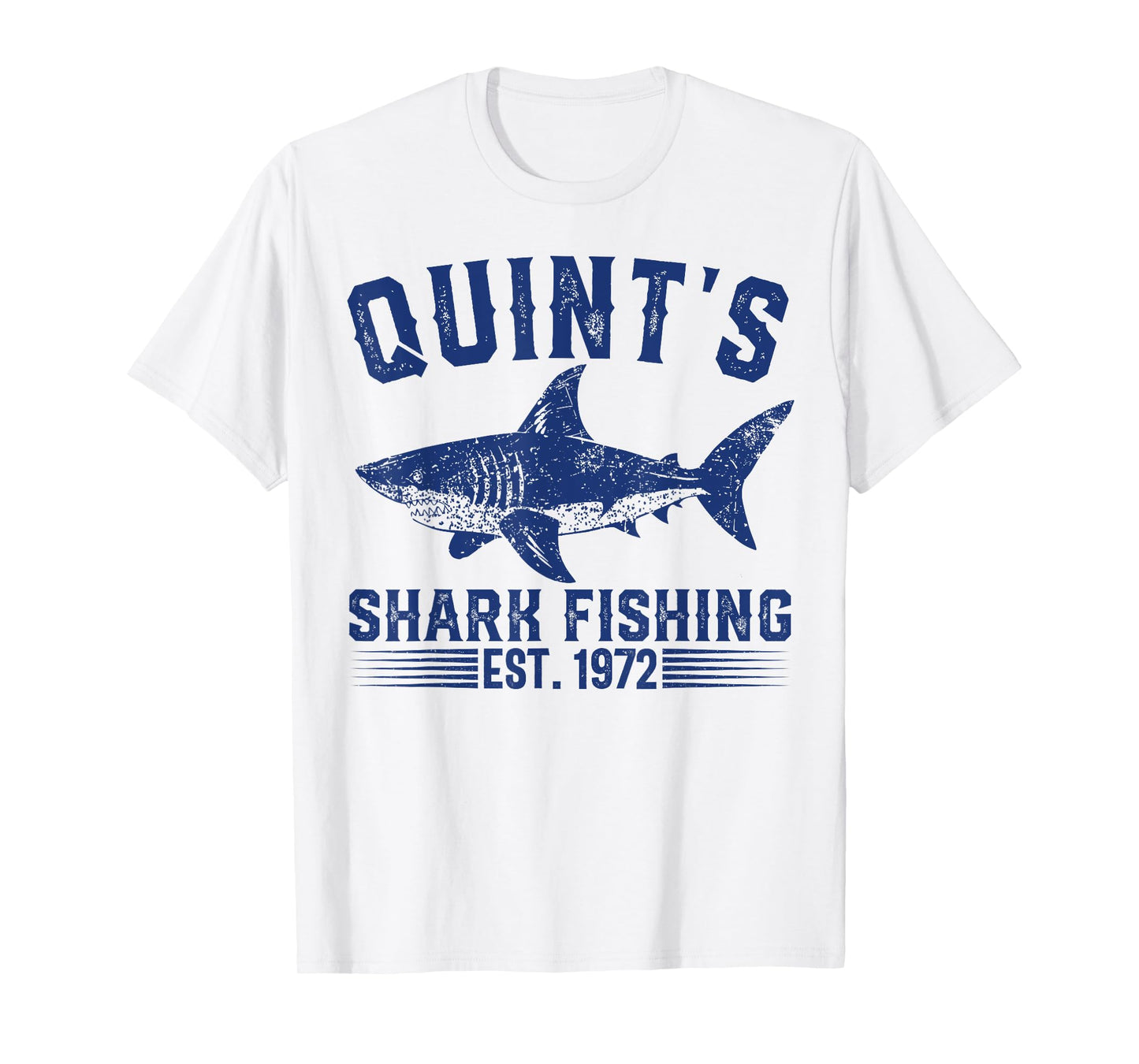 Vintage Quint's Shark Fishing 1972 Retro Fisher Birthday T-Shirt