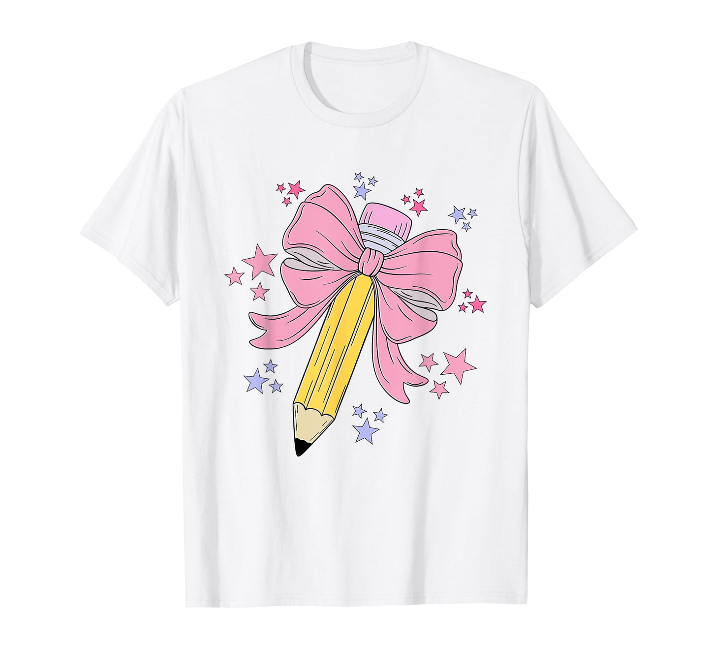 Pencil Coquette Bow Teacher Appreciation Back To School T-Shirt