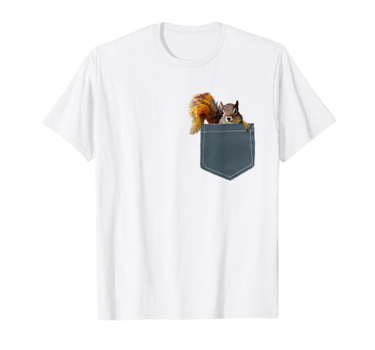 Cute Squirrel in Pocket Shirt for Men, Women, Kids T-Shirt