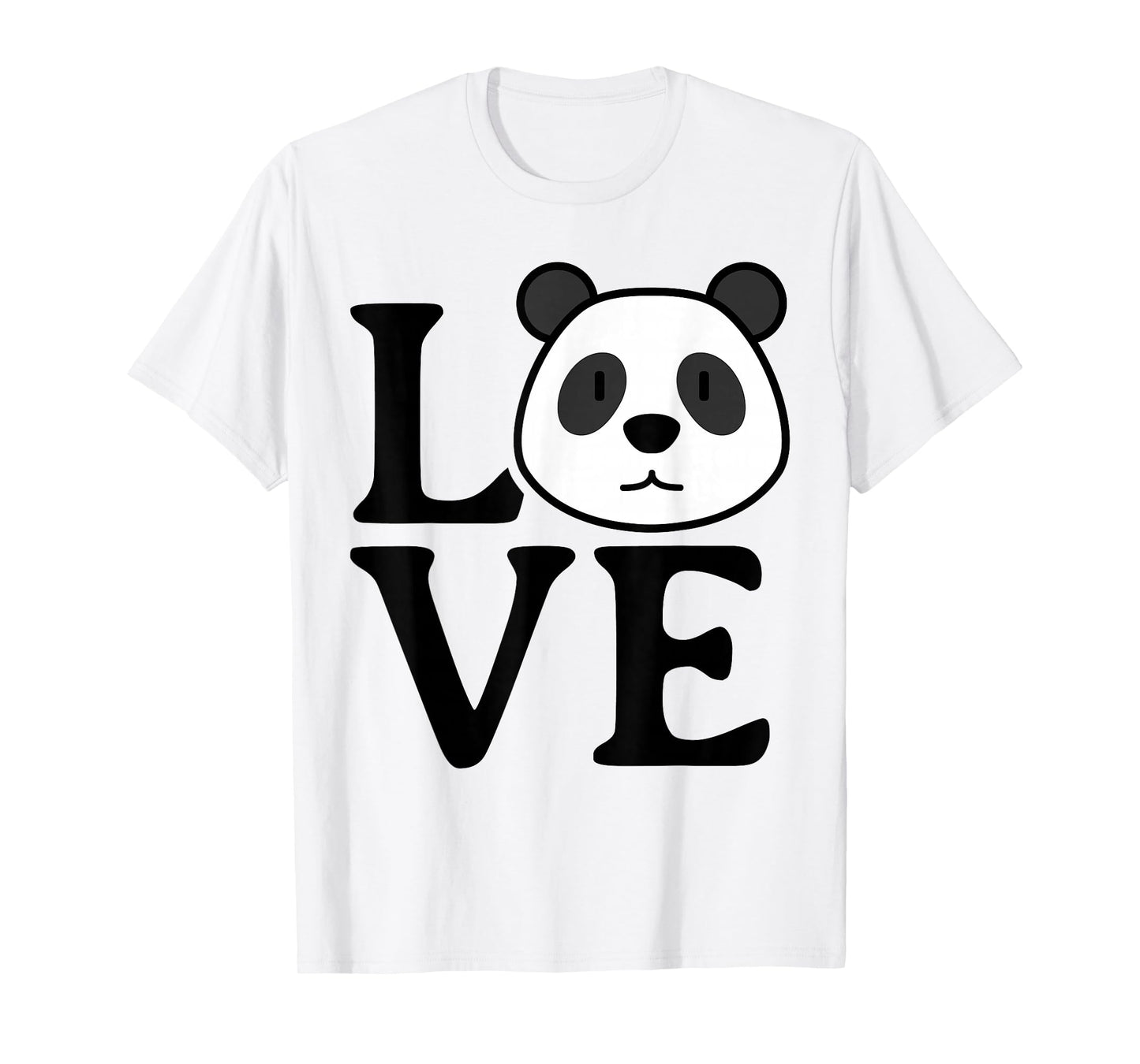LOVE Panda Cute Funny Kawaii Minimalist Graphic Design T-Shirt