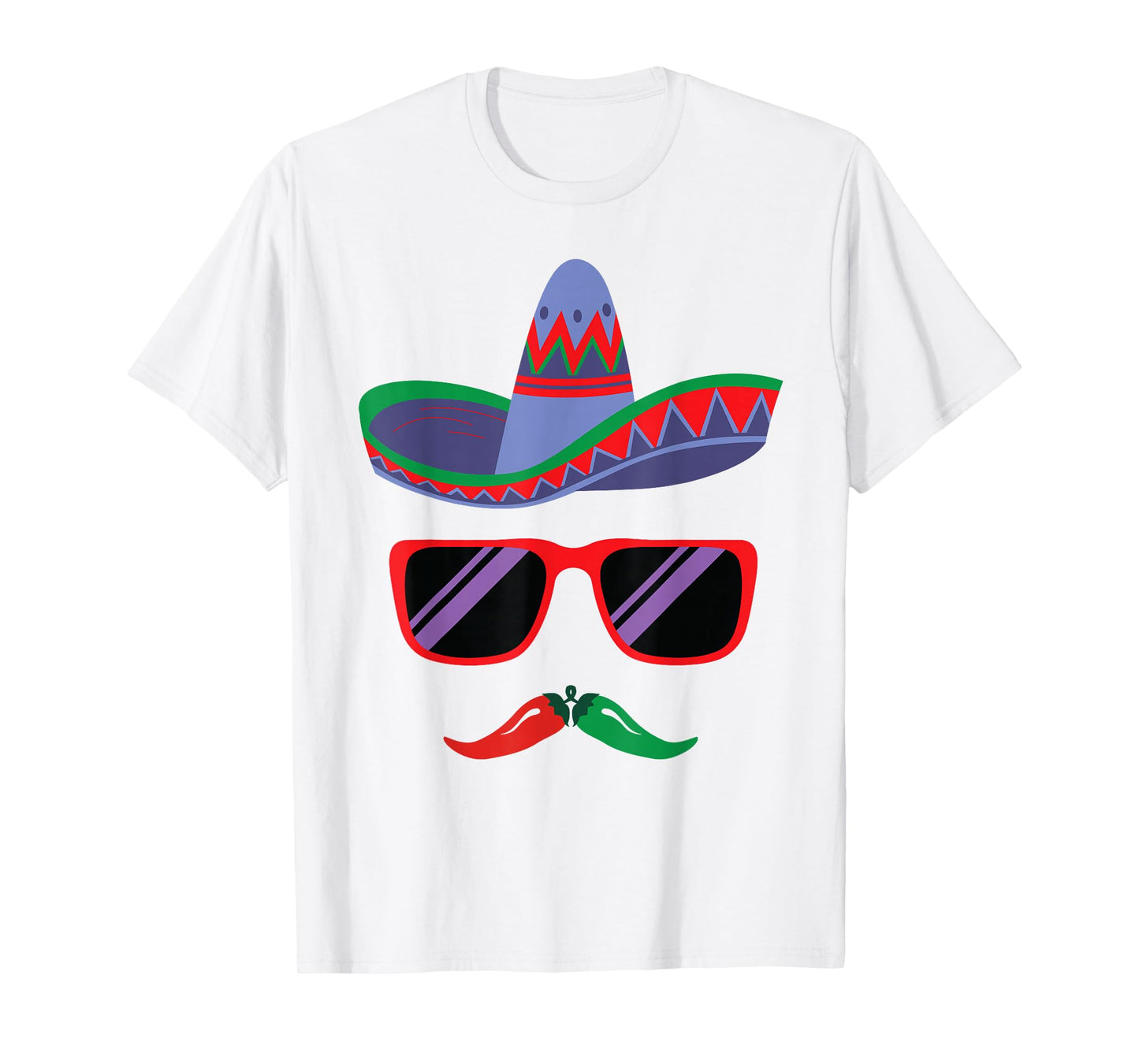 Sombrero Face Cinco De Mayo Mexican Fiesta Party Boys Kids T-Shirt