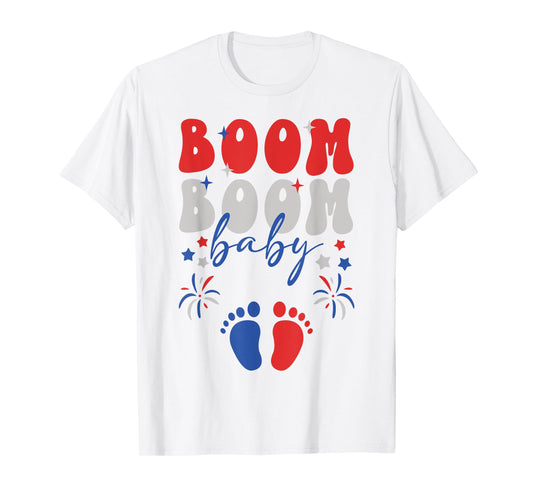 4th of July Baby Announcement 4th of July Pregnancy Reveal T-Shirt
