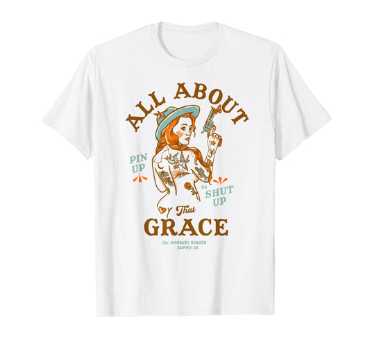 That Grace Women's Shirt Badass Redhead Tattoo Pin Up Girl T-Shirt