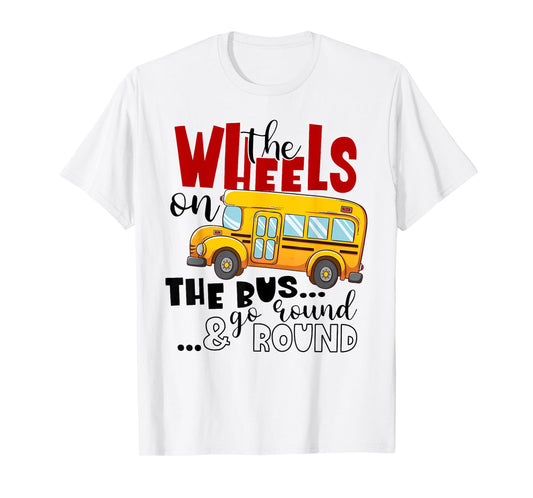Back To School Funny The WHEELS On The BUS Toddler Kids Boys T-Shirt