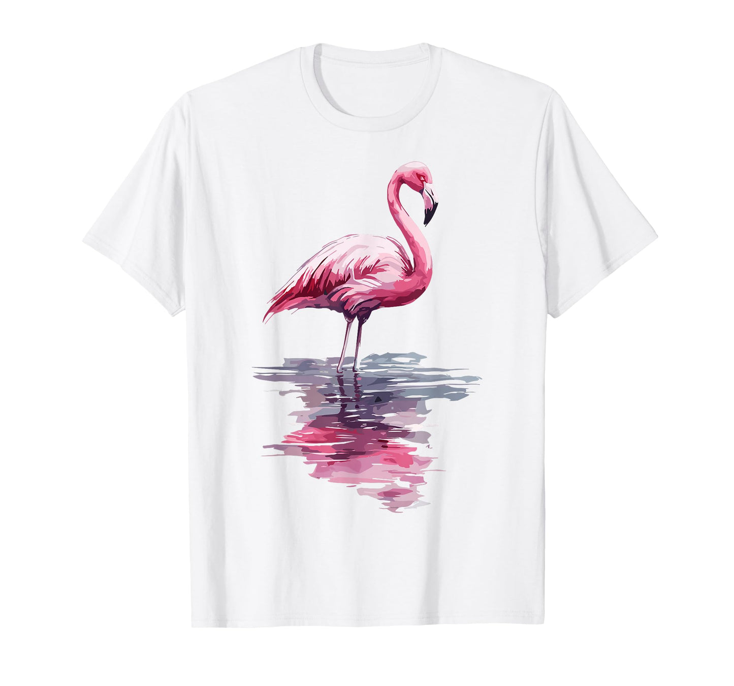 Pink Flamingo Bird Watercolor Cute Flamingo T-Shirt