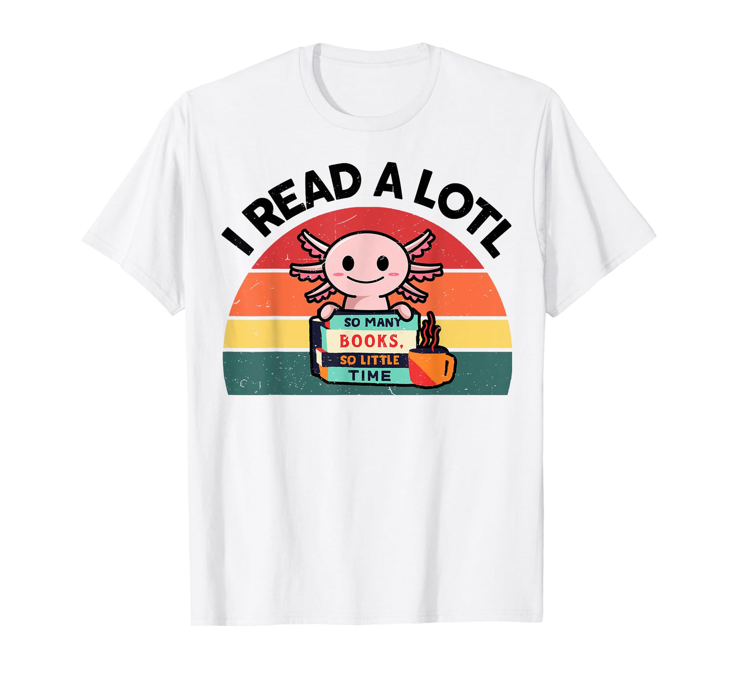 Axolotl-Shirt Reading Book Readsolotl Kids Boys Girls Cute T-Shirt