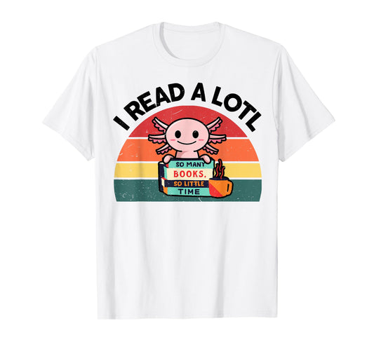 Axolotl-Shirt Reading Book Readsolotl Kids Boys Girls Cute T-Shirt