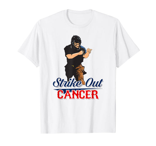StriKe Out Cancer T-Shirt Trendy Baseball Umpire Support T-Shirt