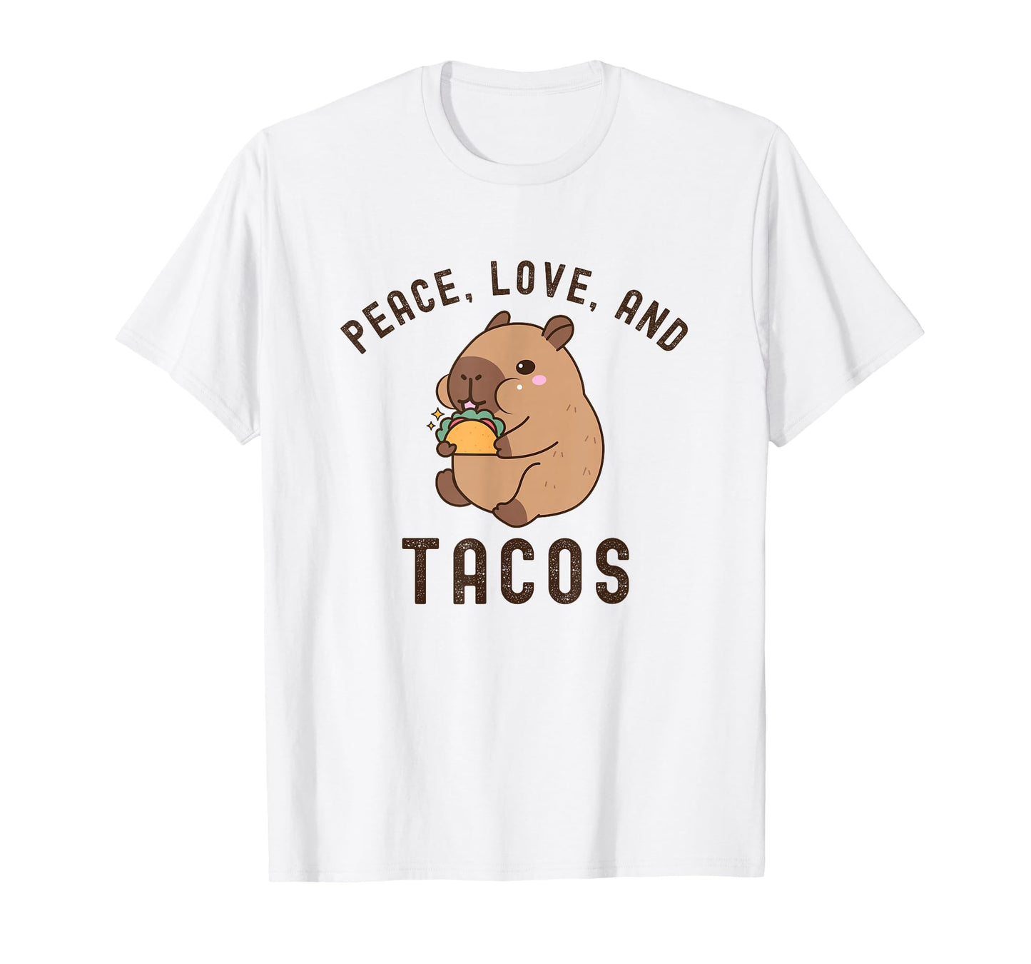 Tacos Foodie Cute Capybara Eating Mexican Food Vintage Retro T-Shirt