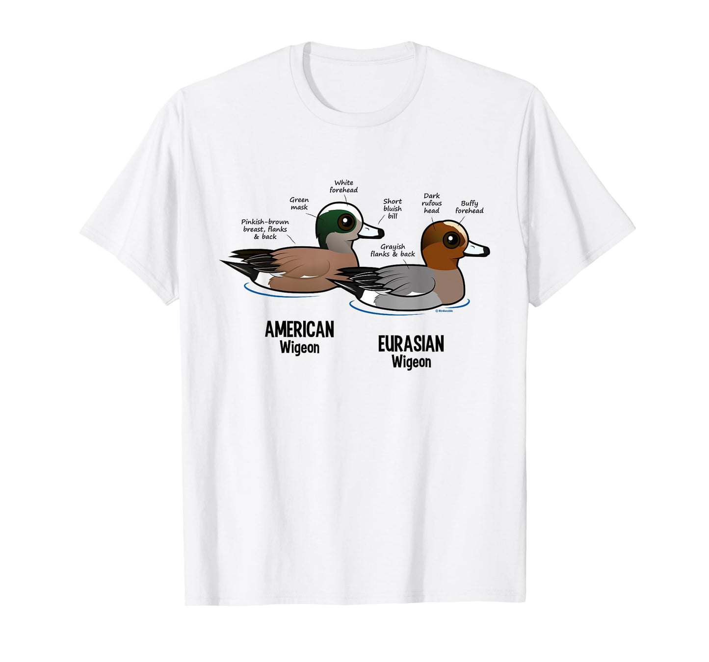 Wigeon Versus Wigeon Cute Cartoon Duck Waterfowl Statistics T-Shirt