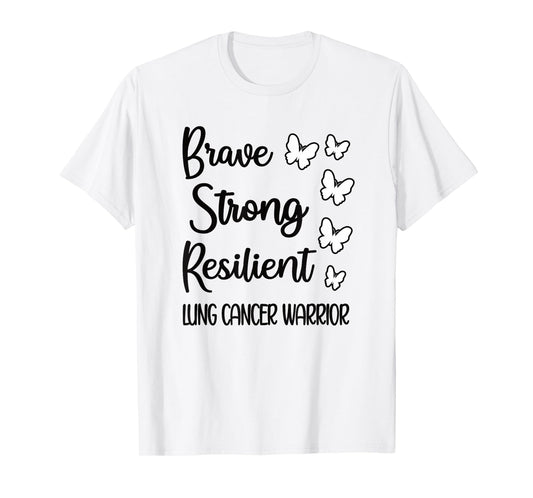 Lung Cancer Warrior White Ribbon Lung Cancer Fighter T-Shirt