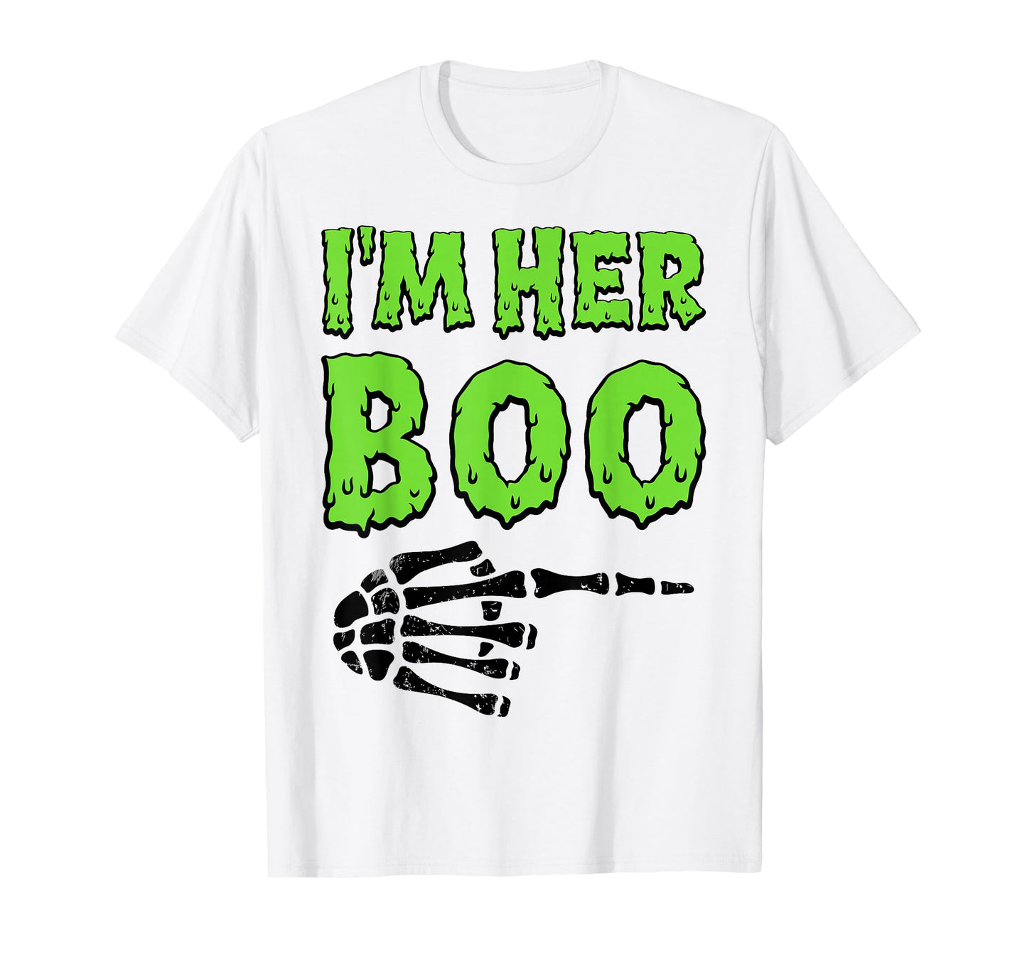 I’m Her Boo I’m His Ghoul Halloween Couple Matching Skeleton T-Shirt