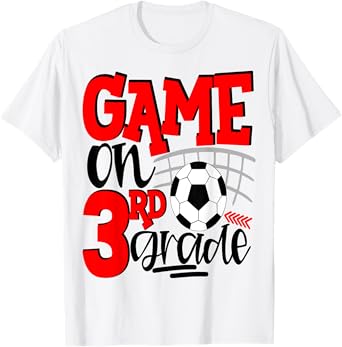 3rd Grade Soccer First Day Of School Kids Red T-Shirt