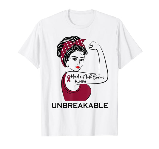 Head and Neck Cancer Warrior Unbreakable Awareness T-Shirt