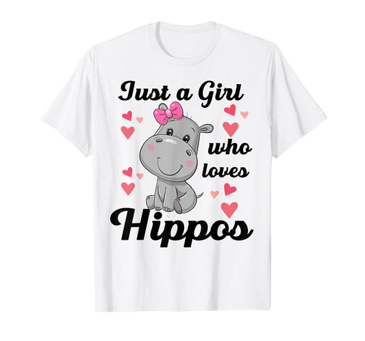 Cute Hippo-Shirt Just A Girl Who Loves Hippo Kids Toddler T-Shirt