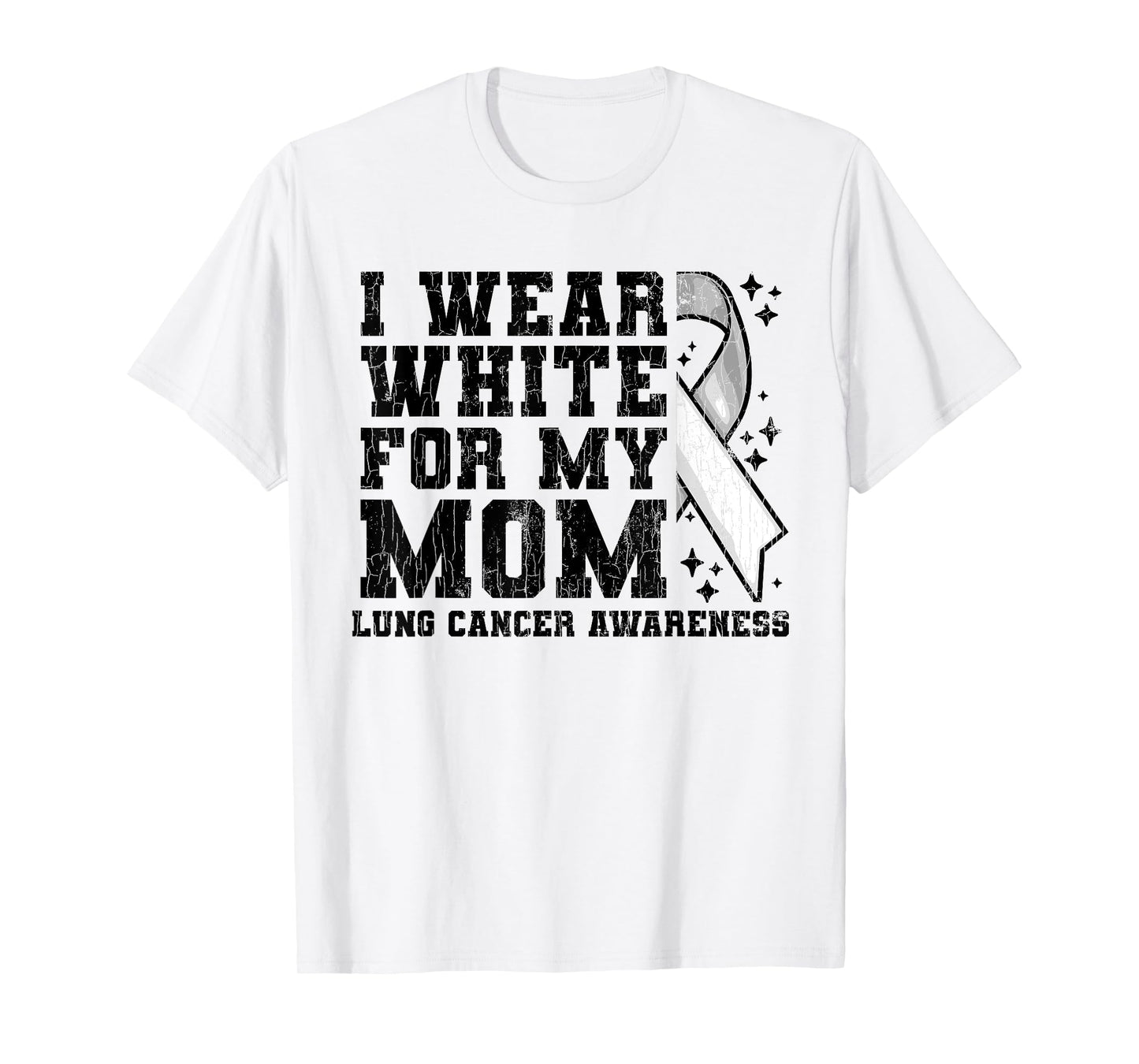 Lung Cancer Awareness White Ribbon Mum Gift T-Shirt