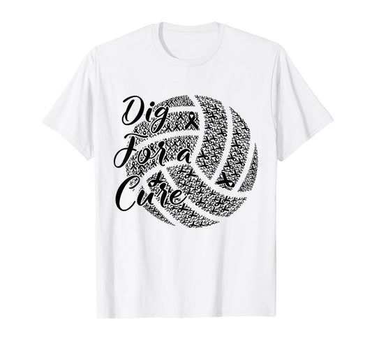 Dig For A Cure Breast Cancer Awareness Volleyball Pink T-Shirt