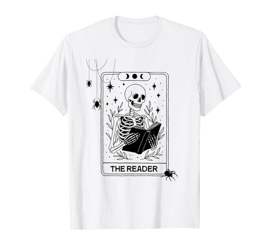 A Skeleton Reading Makes The Perfect October Vibe. T-Shirt