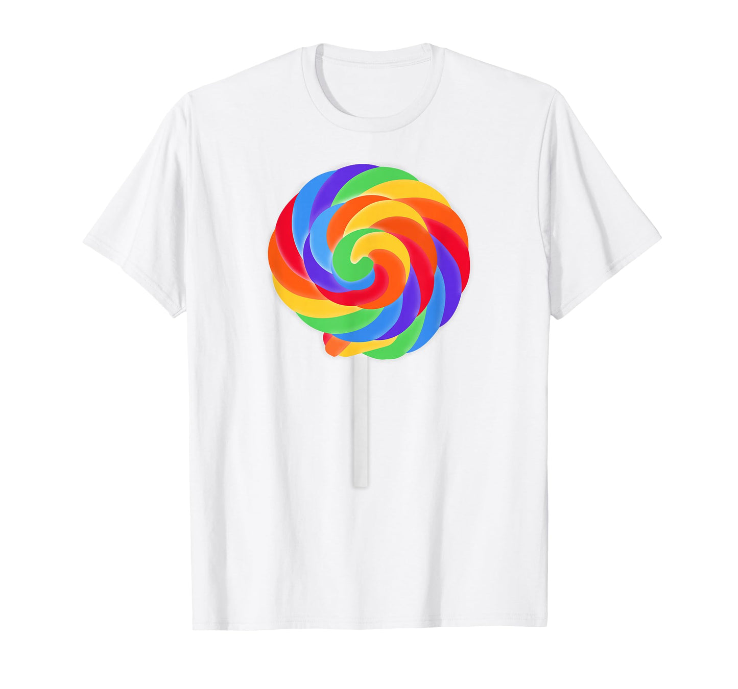 Lollipop Rainbow Sucker Candy Lazy Halloween Girls Kids T-Shirt