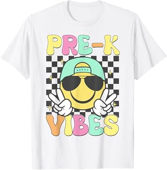 Pre-K Vibes Smile Face Back To School Pre-K T-Shirt
