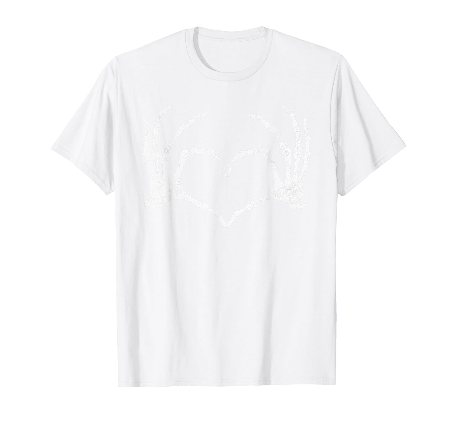 Funny Skeleton Hand Heart Halloween Men Women Girls T-Shirt