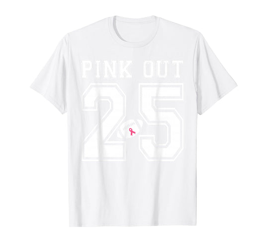 2025 Pink Out Football Team Breast Cancer Awareness Month T-Shirt