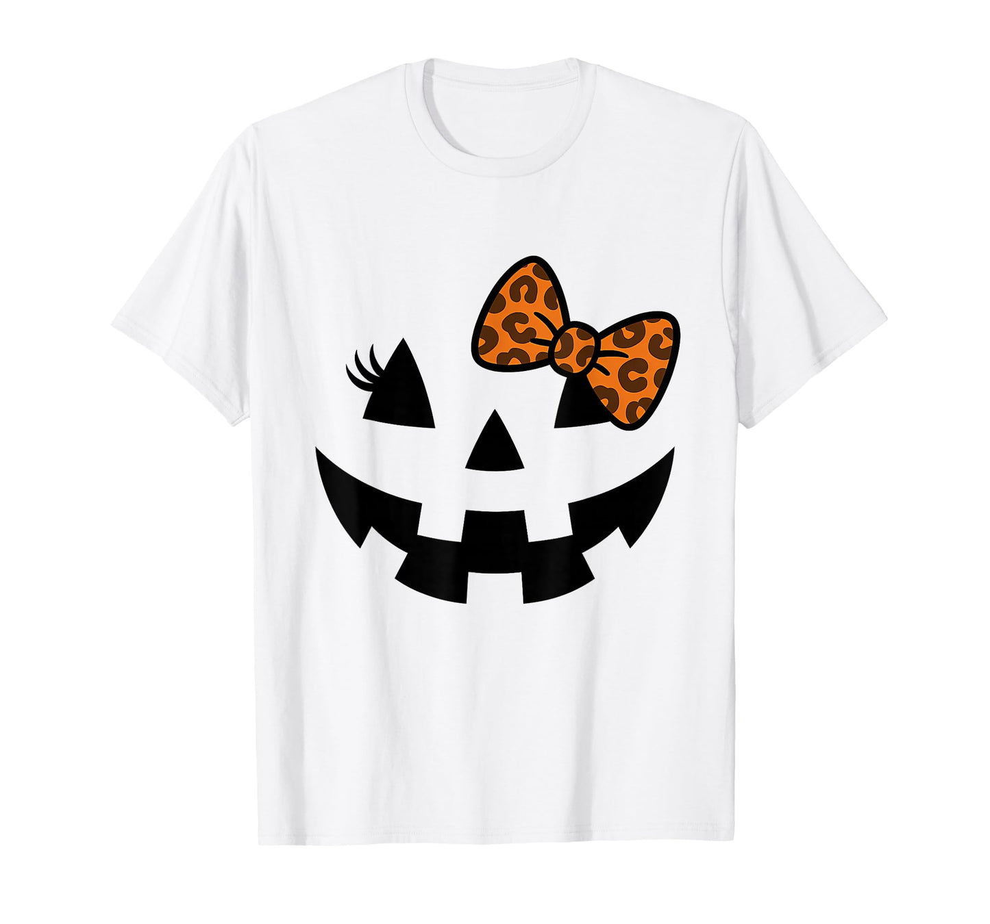 Jack O Lantern Pumpkin Face Coquette Bow Halloween Costume T-Shirt