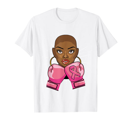 Afro African American Breast Cancer Shirts For Women Girls T-Shirt